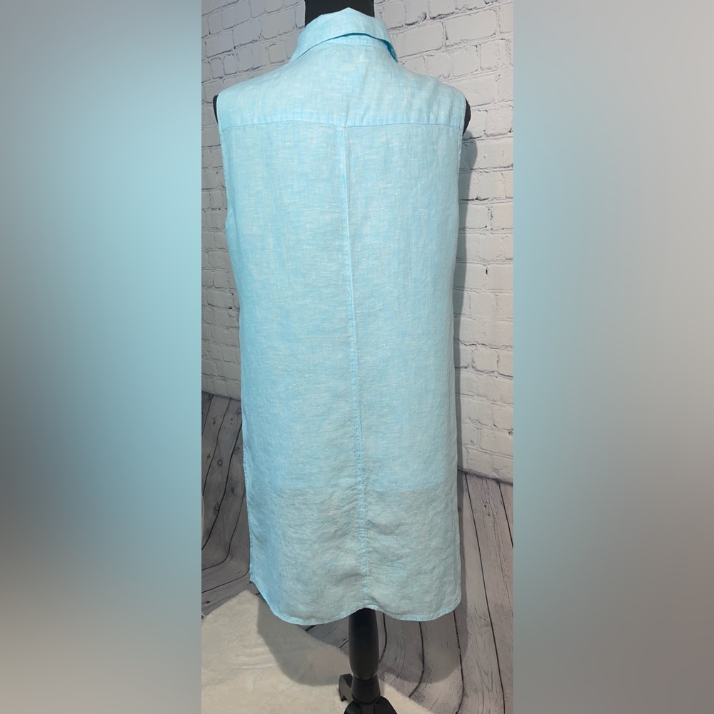 chico’s size 1 (Med/8) sleeveless baby blue tunic - Picture 3 of 8